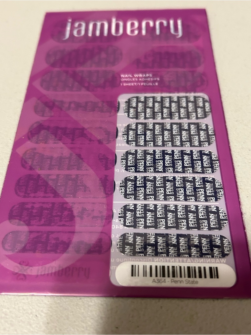 Jamberry Penn State Nail Wraps - Text Pattern
